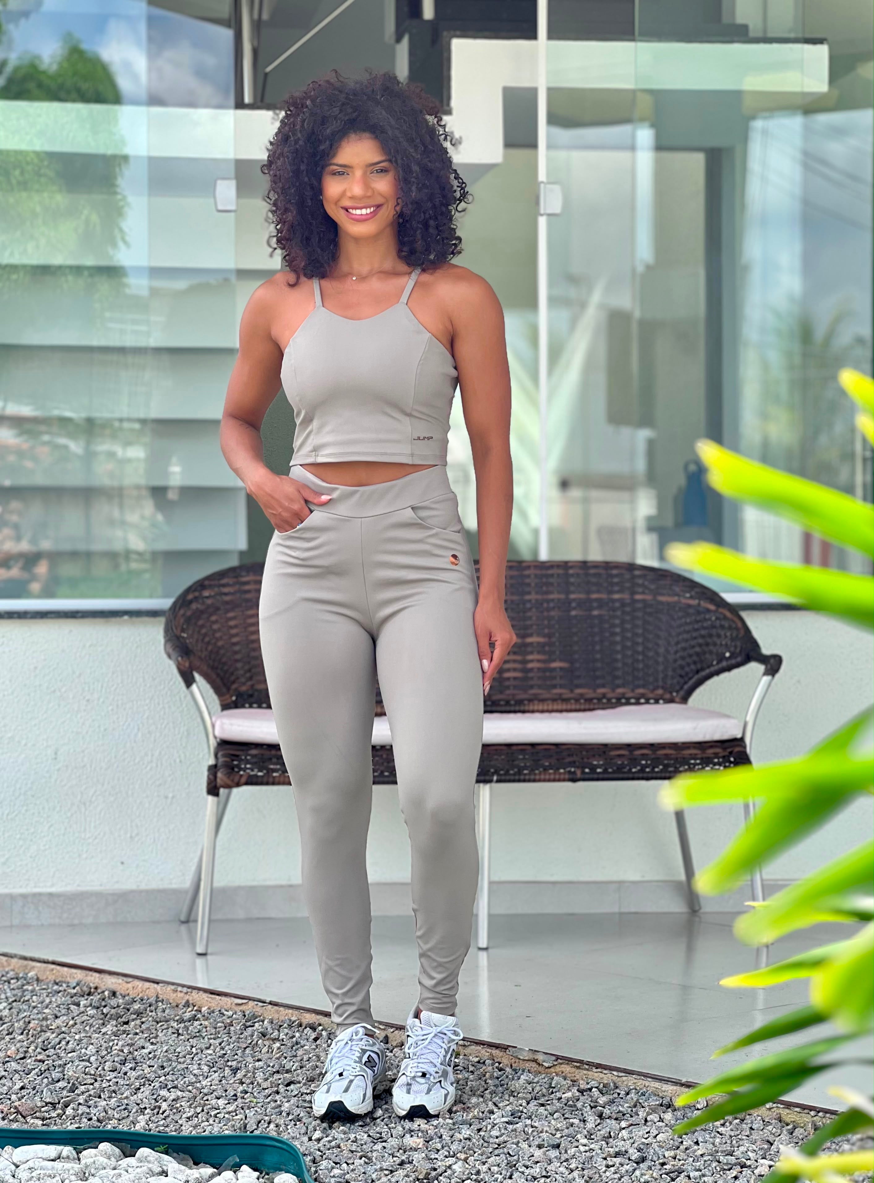 Conjunto Live Top + Legging Bege