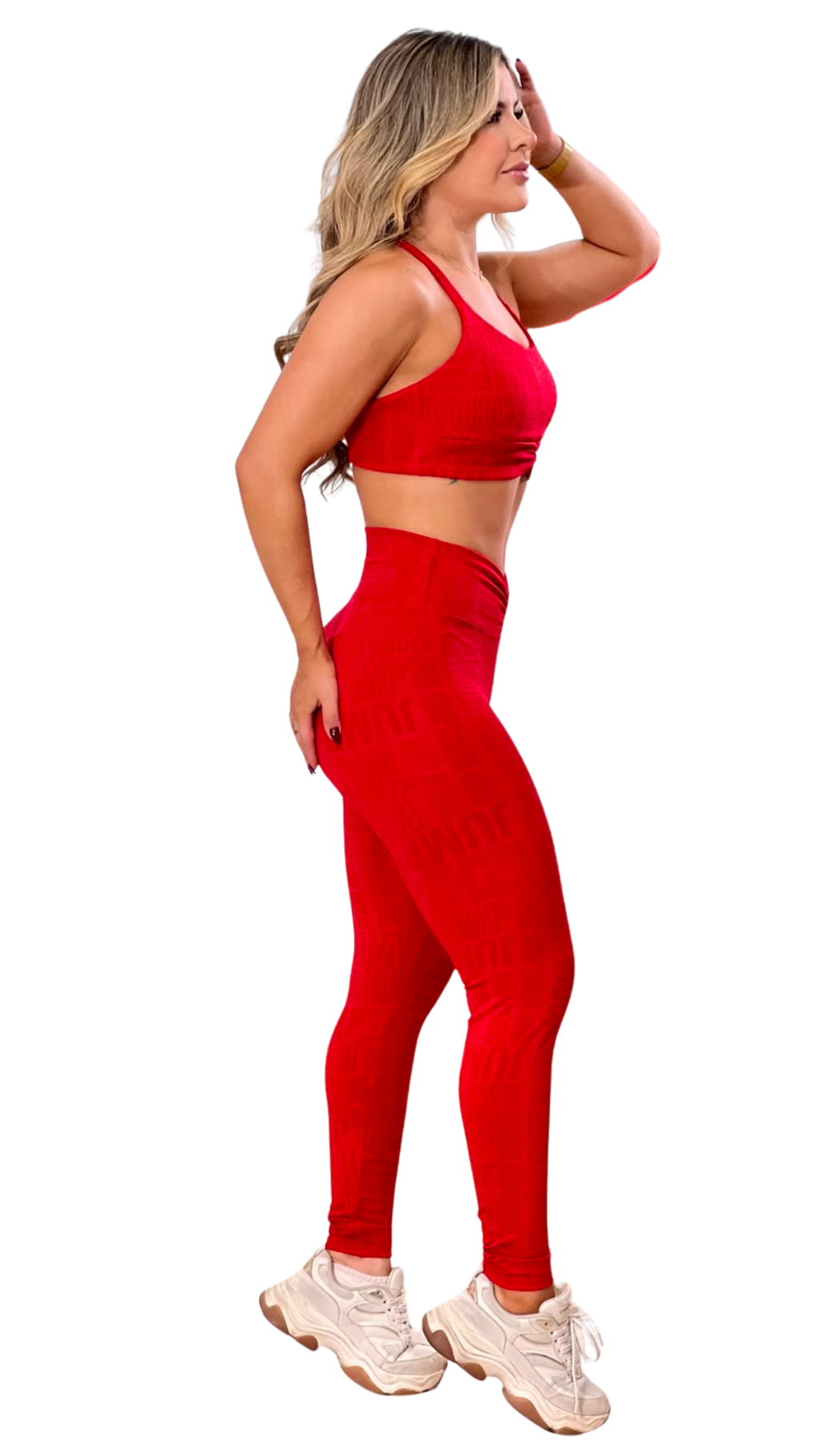 Legging Fitness Cintura Alta Vermelha Jump Modas — Jump Modas, moda fitness feminina em Belém-PA