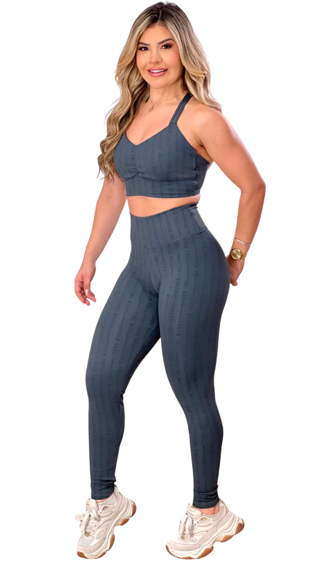 Legging Cinza Grafite Jacquard Jump | Jump Modas — Jump Modas, moda fitness feminina em Belém-PA