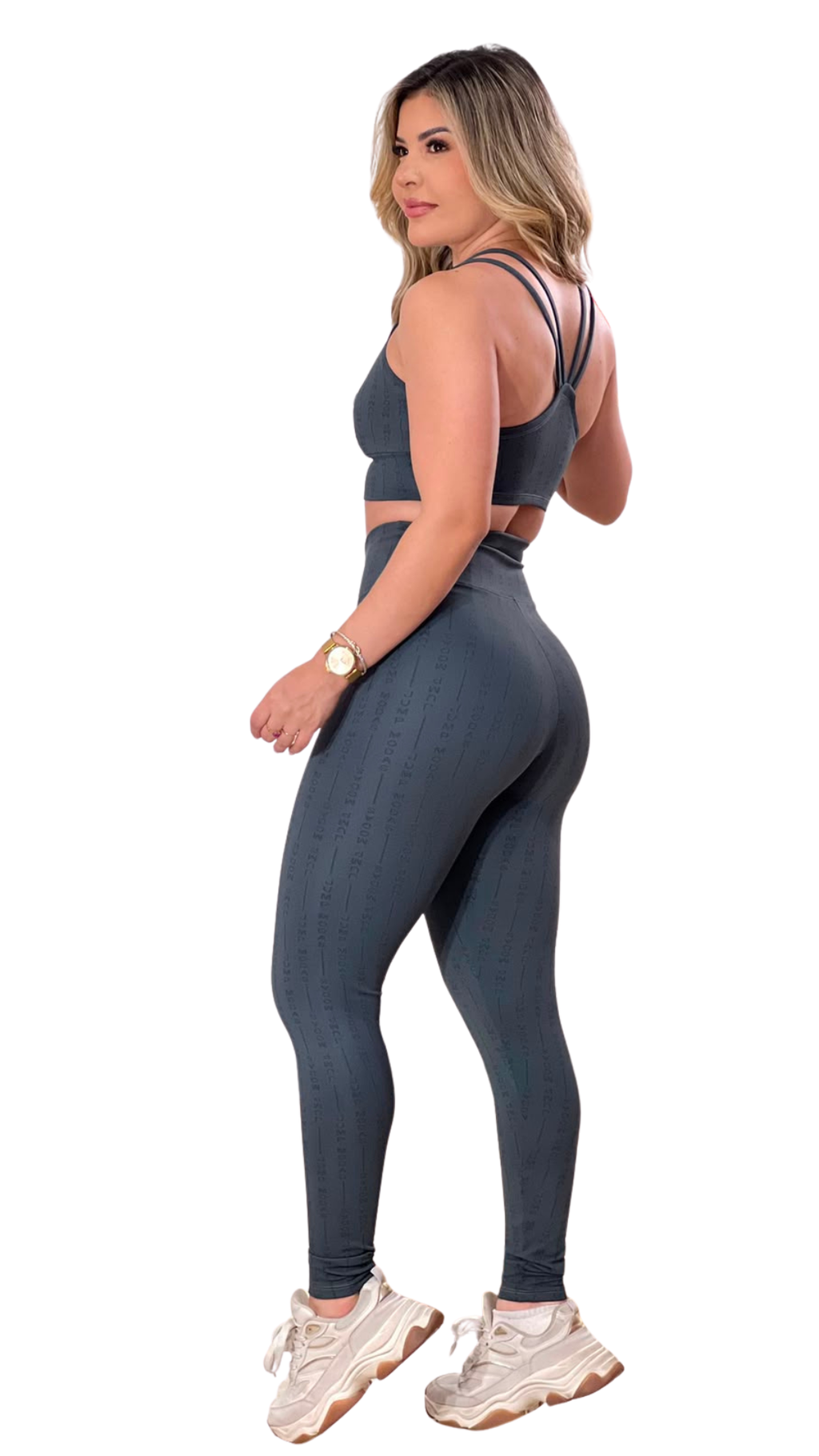 Top Cinza Grafite Jacquard Jump | Jump Modas — Jump Modas, moda fitness feminina em Belém-PA