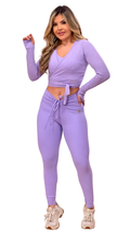 Cropped Transpassado Lilás — Jump Modas, moda fitness feminina em Belém-PA