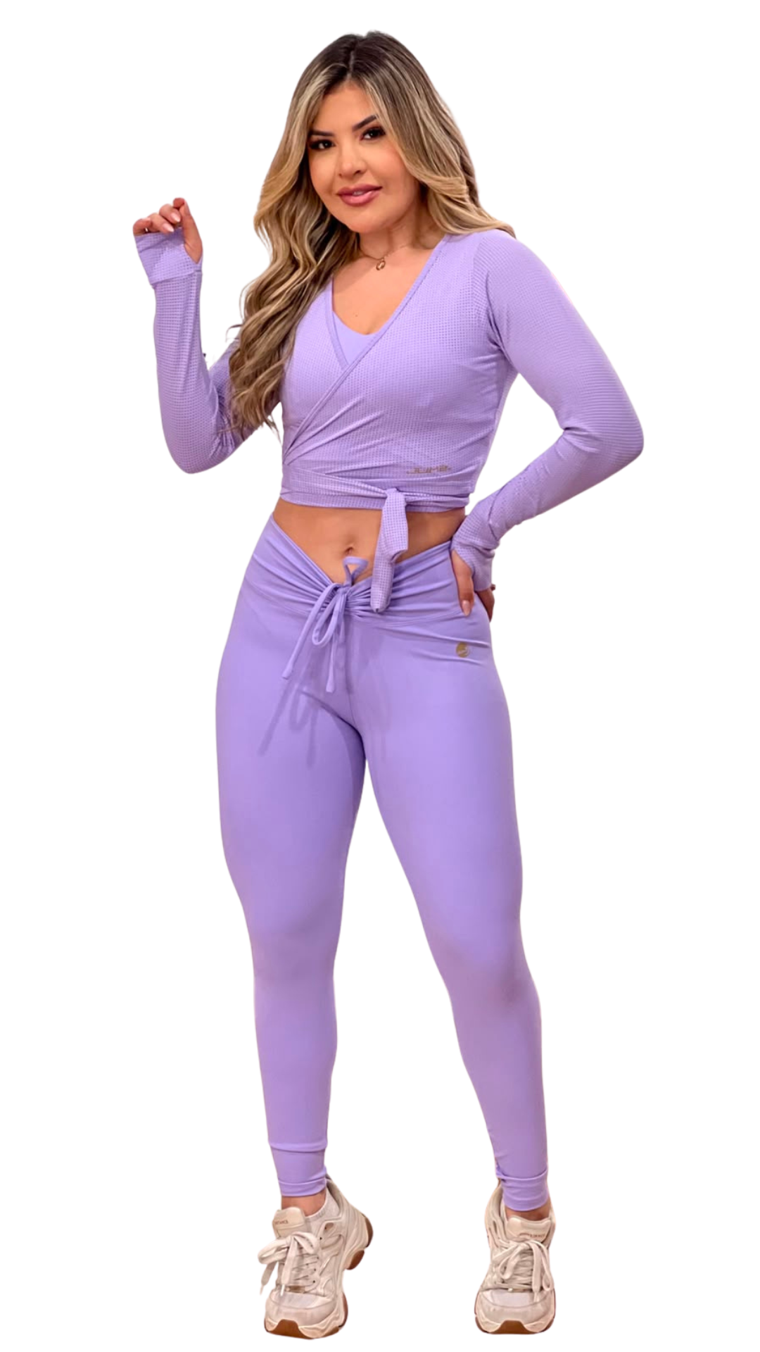 Cropped Transpassado Lilás — Jump Modas, moda fitness feminina em Belém-PA