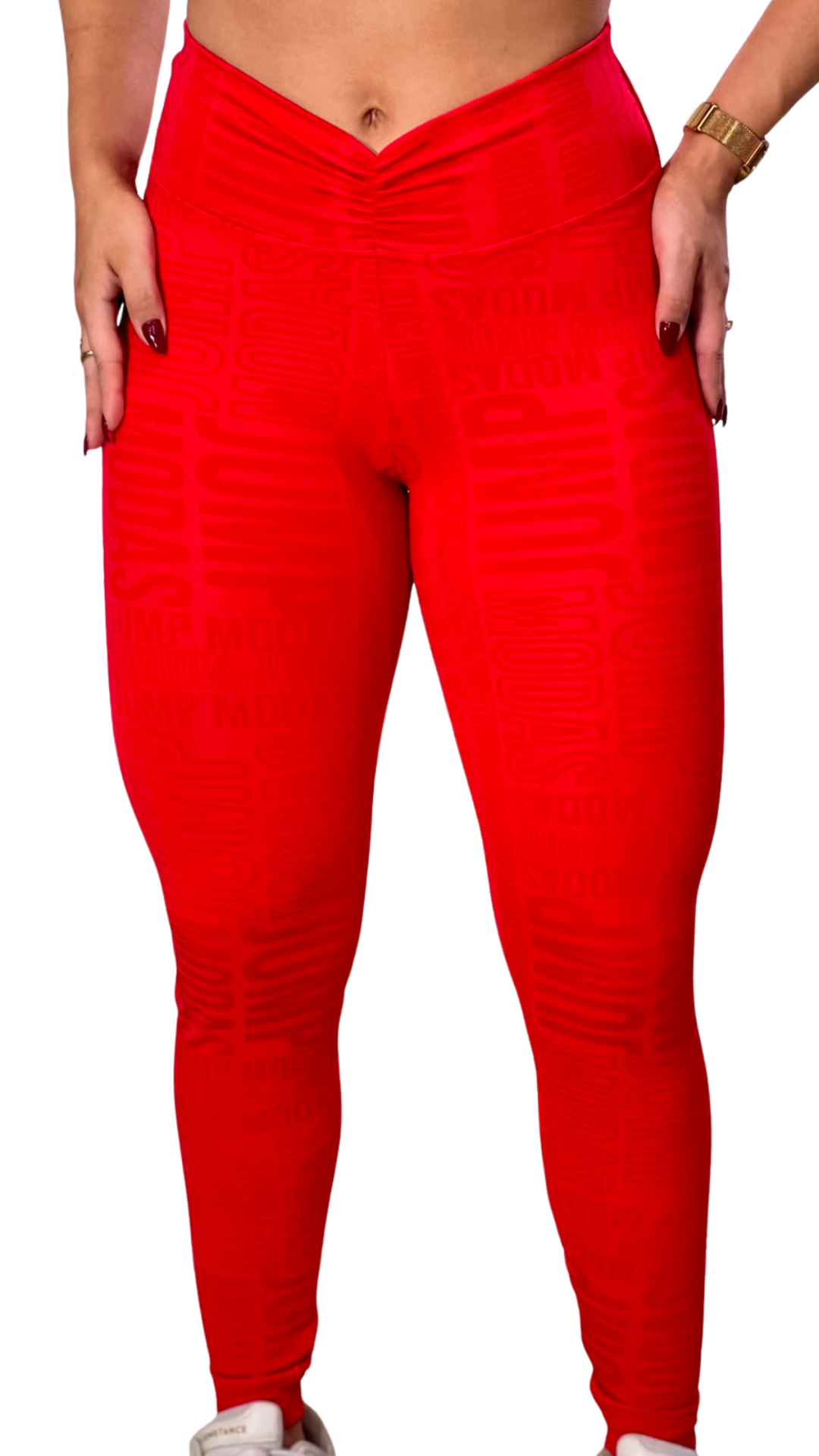 Legging Fitness Cintura Alta Vermelha Jump Modas — Jump Modas, moda fitness feminina em Belém-PA