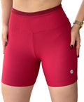 Short  Canelado Vermelho Cintura Alta