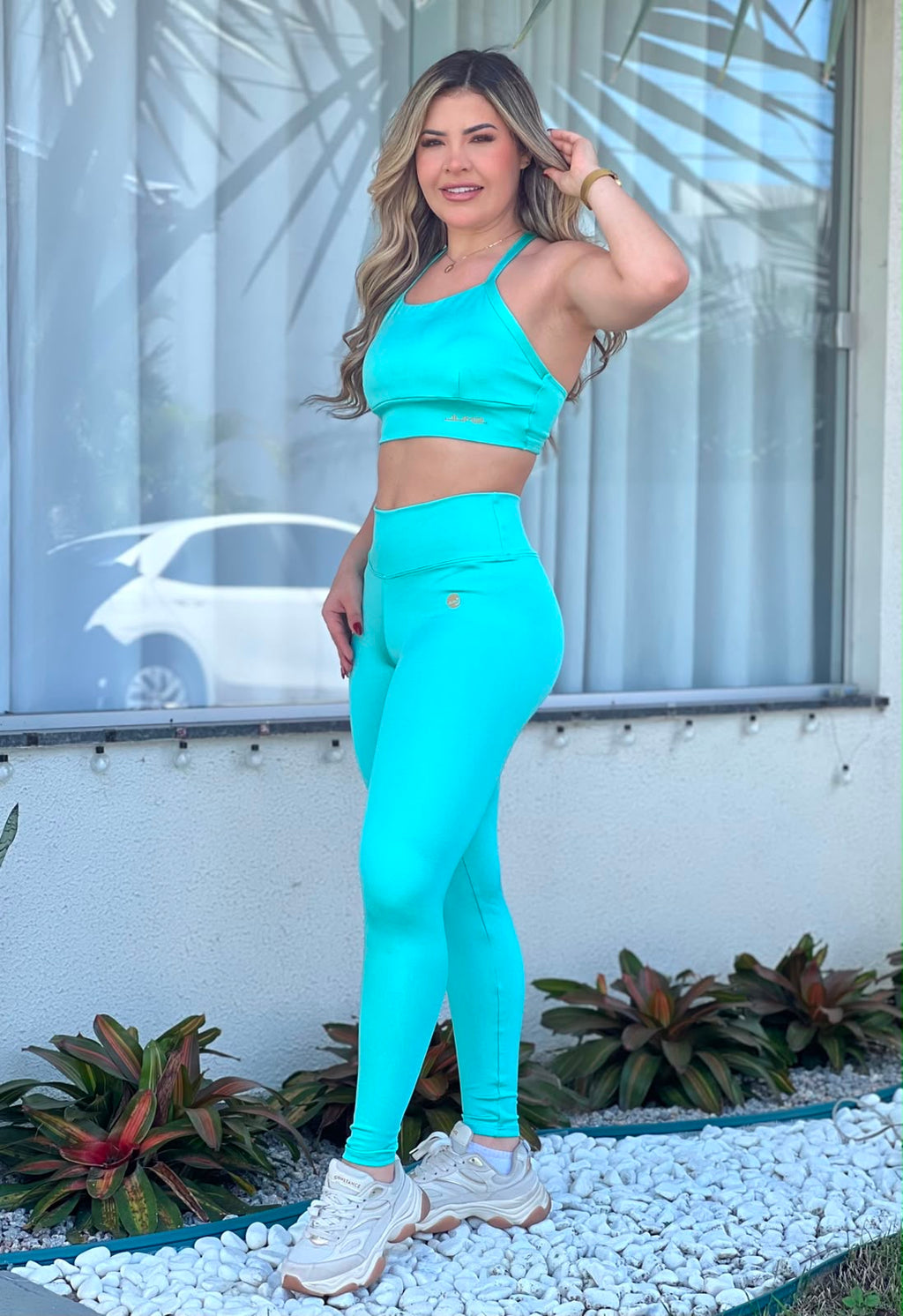 Legging Lisa Turquesa — Coleção Vibe