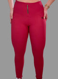 Legging Scarlet Ribbed — Cintura Alta com Zíper