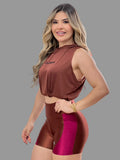 Conjunto Fitness Magenta Logo All-Over | Jump Modas