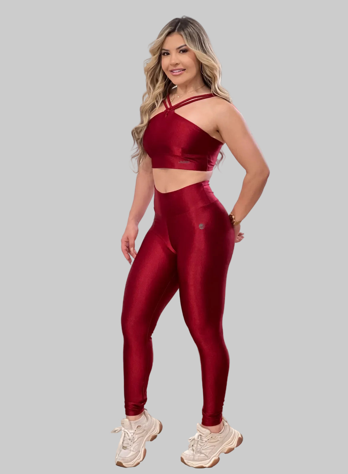 Legging Metalizada Vermelho Vinho