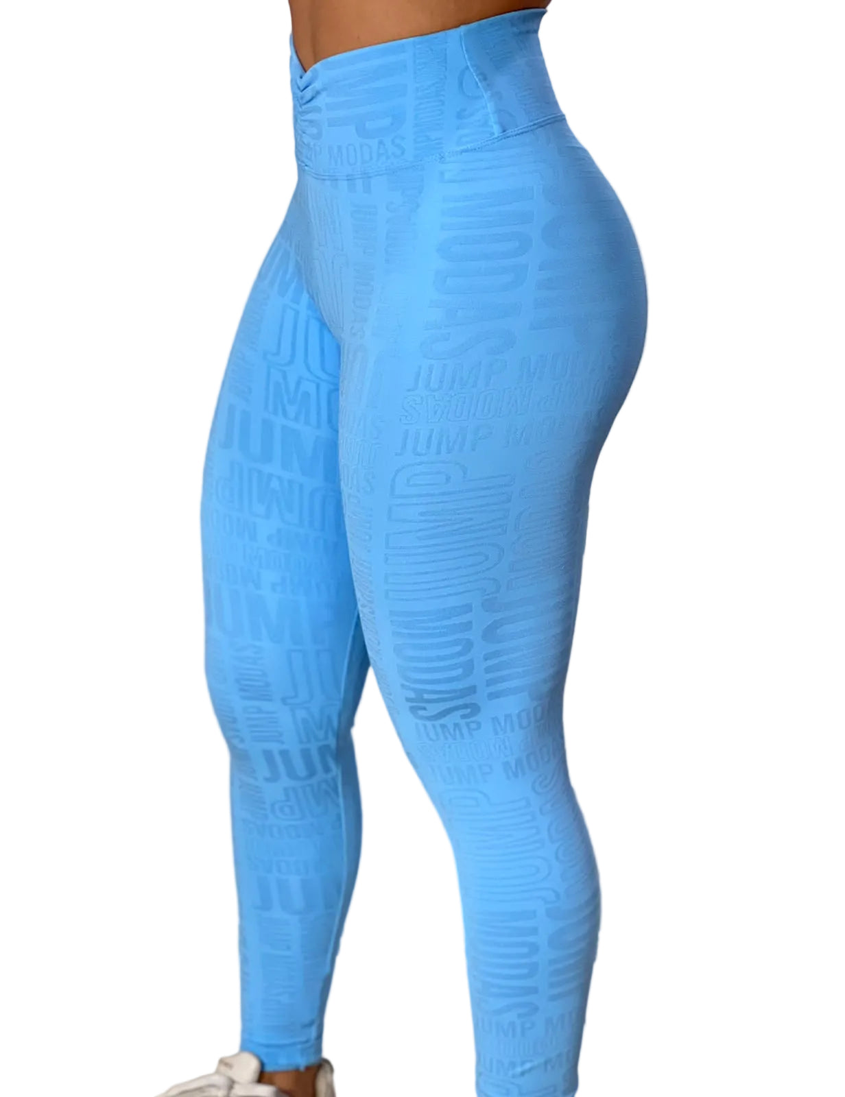 Legging Fitness Cintura Alta Azul Jump Modas — Jump Modas, moda fitness feminina em Belém-PA
