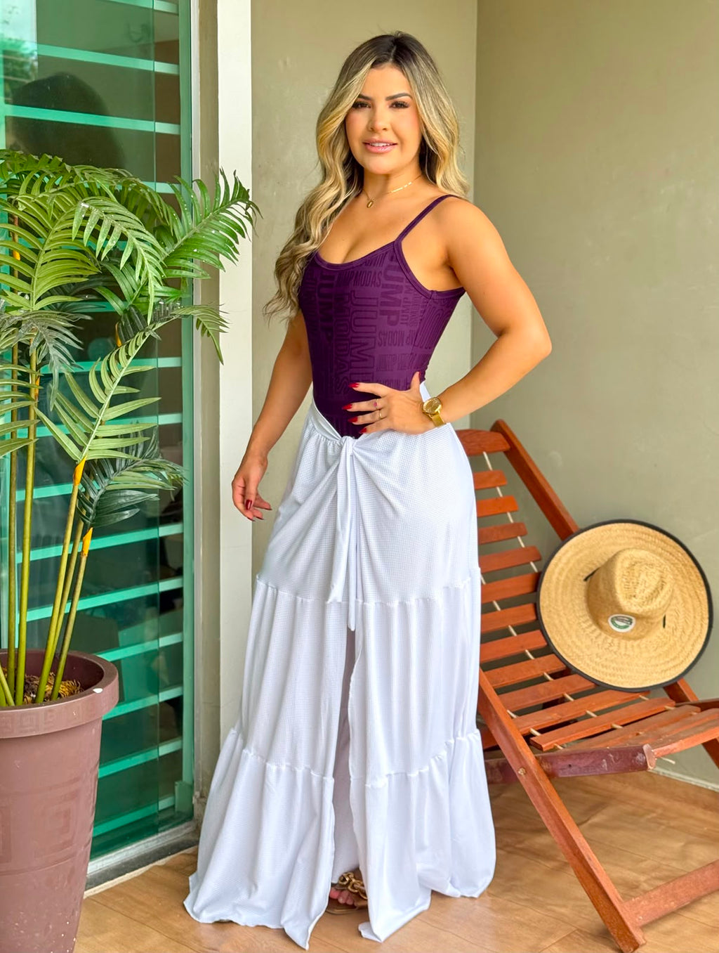 Saída de Praia Longa Branca com Amarração Jump Modas — Jump Modas, moda fitness feminina em Belém-PA