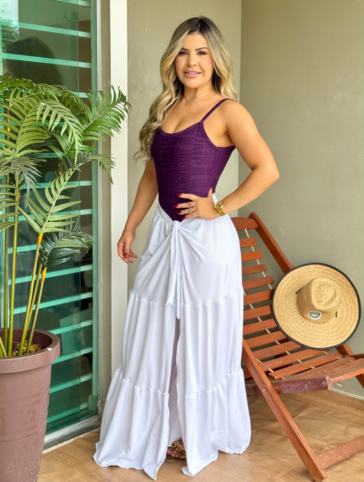 Saída de Praia Longa Branca com Amarração Jump Modas — Jump Modas, moda fitness feminina em Belém-PA