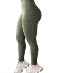 Legging Cintura Alta Verde Militar Logo All-Over Jump Modas - foto de catálogo em fundo branco