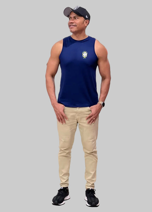 Regata Masculina Brasil — Azul Marinho | Coleção Brasil
