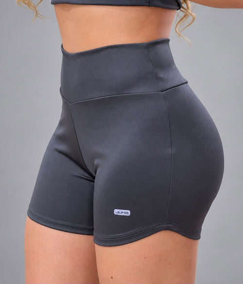 Short Cintura Alta Grafite com Cós em V