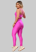 Legging canelada rosa pink — costas