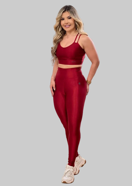 Top Alças Cruzadas Canelado — Vermelho Cereja | Paula Marrocos Signature