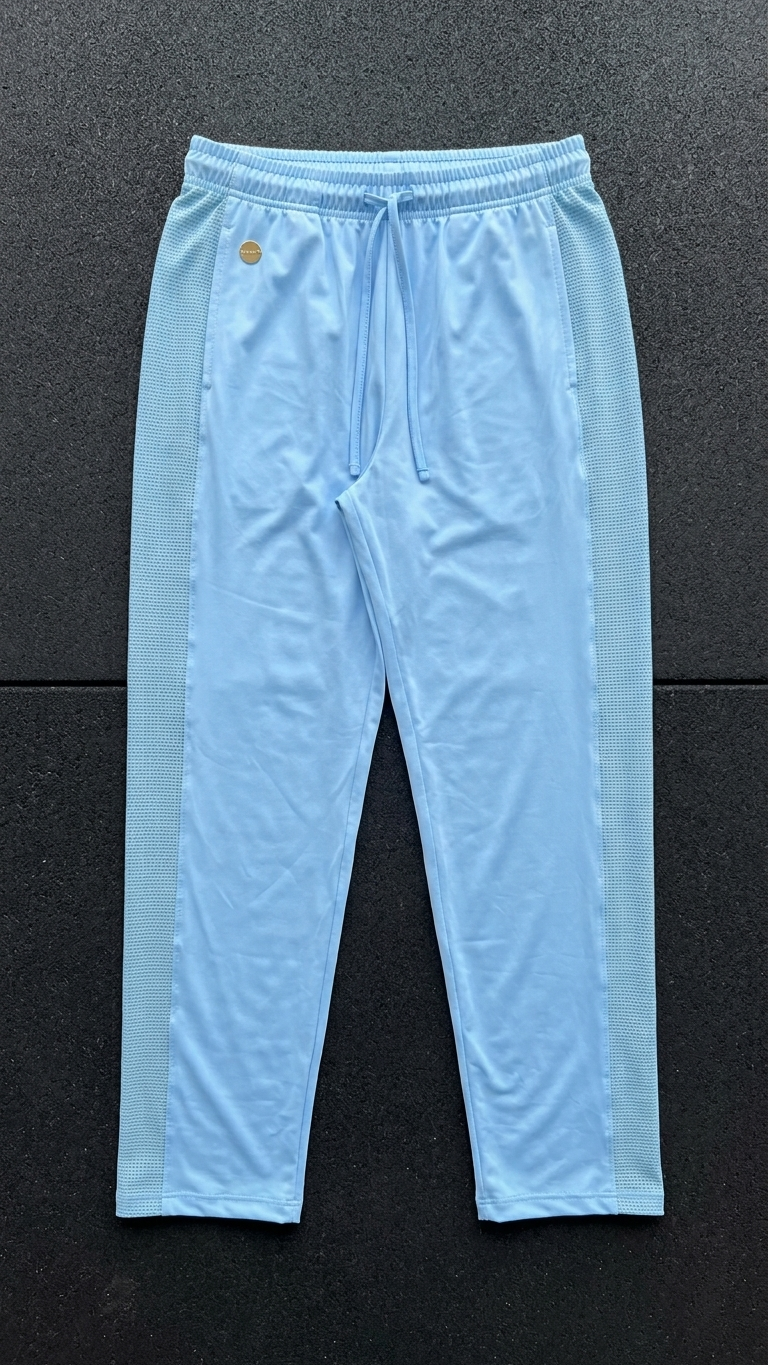 Calça Unissex Azul Claro — Faixa Lateral em Tela