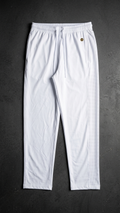 Calça Masculina Branca — Faixa Lateral em Tela