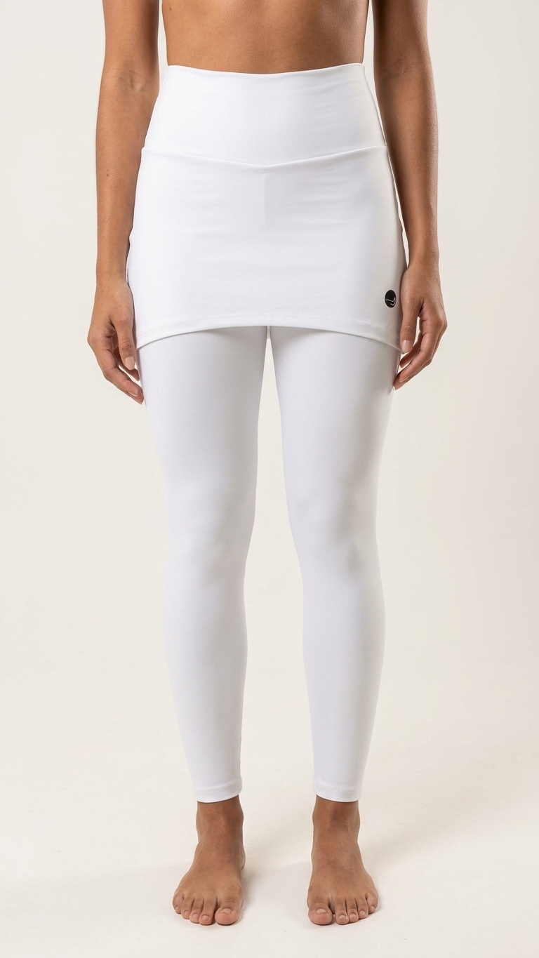 Legging Saia Fusion Branca - Look completo com top