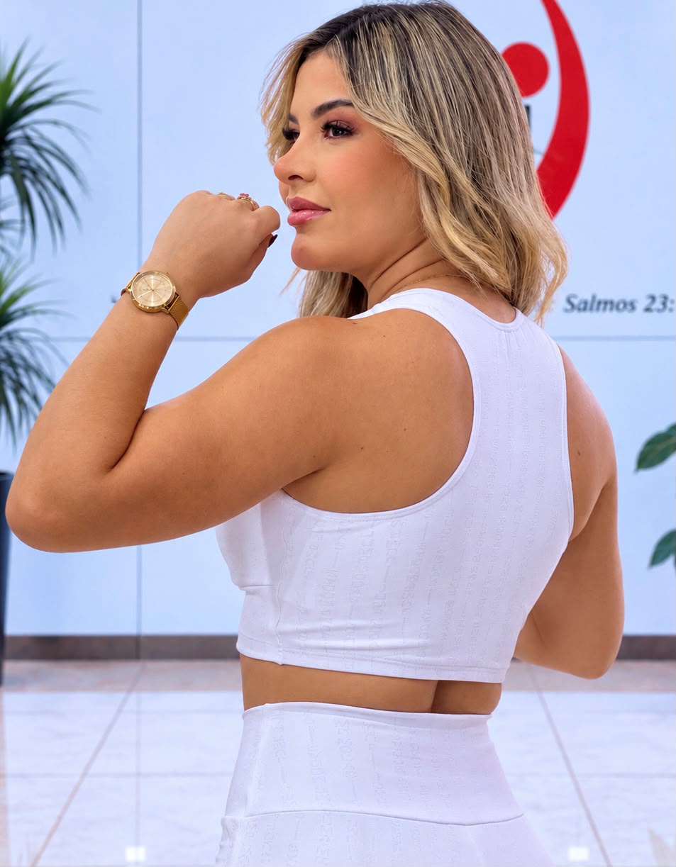Costas nadador do top branco risca de giz