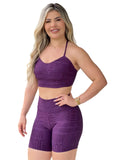 Top roxo uva de alças finas com logo Jump em relevo — Jump Modas, moda fitness em Belém-PA